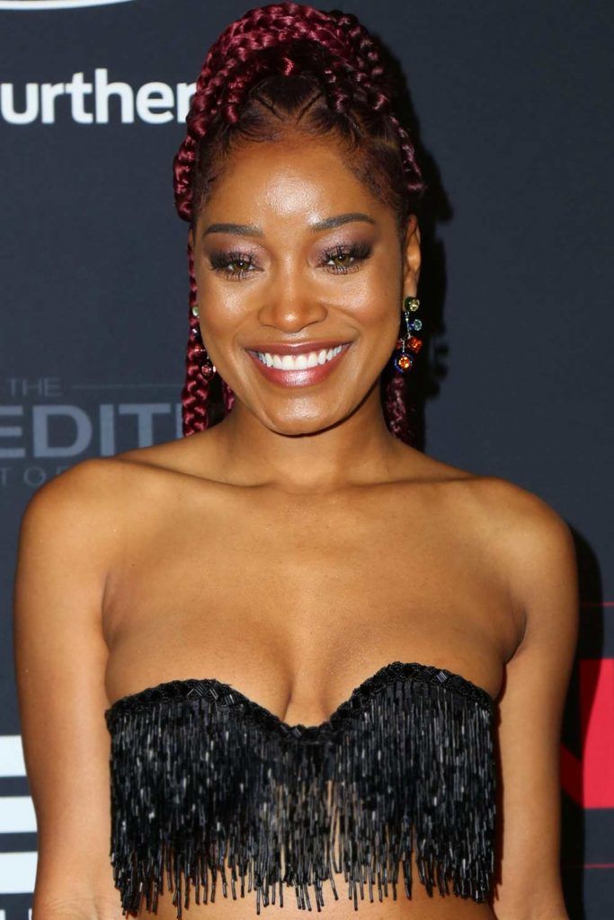 Keke Palmer's Dark Raspberry Braids #burgundyhair #braidstyle