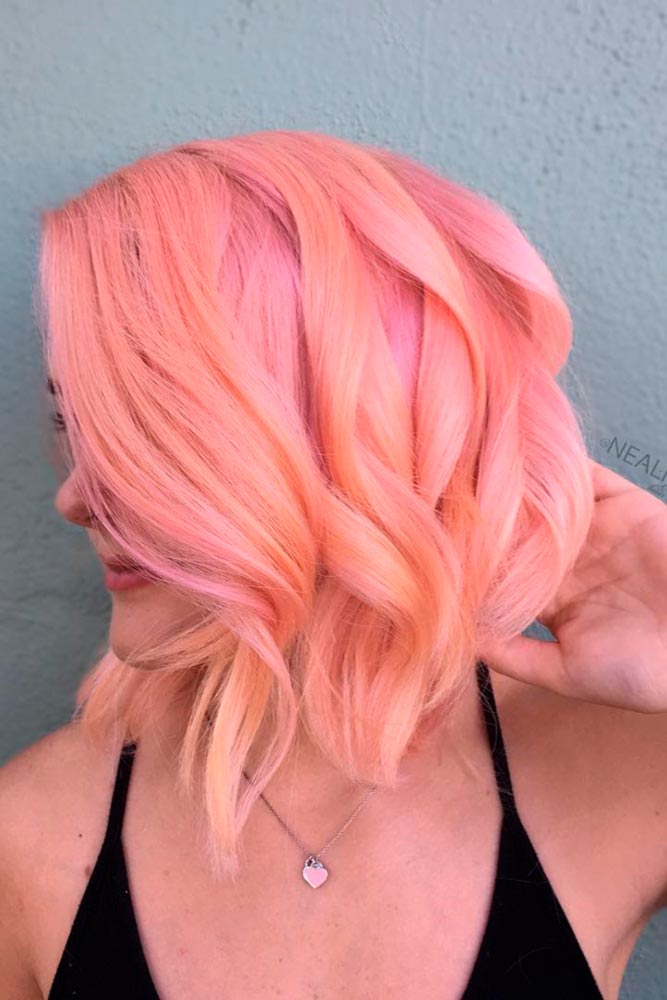 Stylish Short Peach Hair Color Ideas picture2