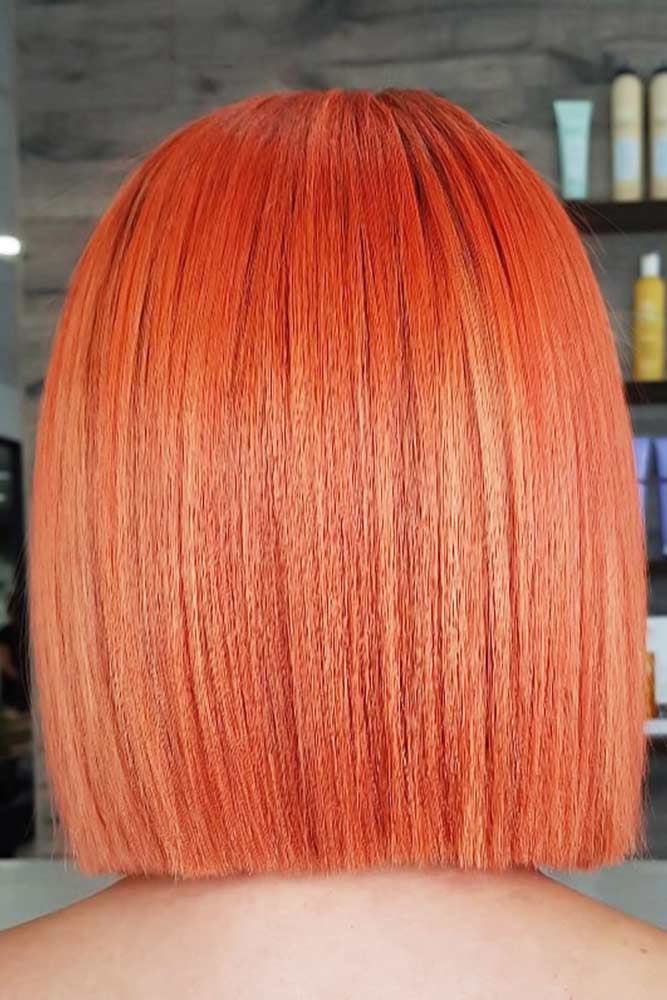 All Over Peach Shades Bob #peachhair