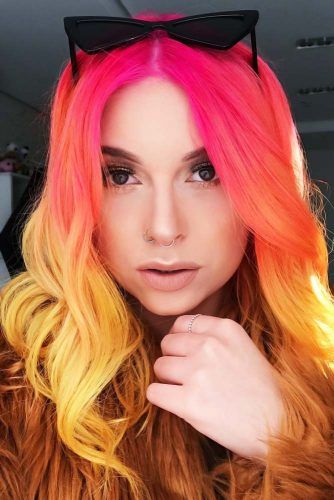 Pink & Peach Fuchsia #peachhair