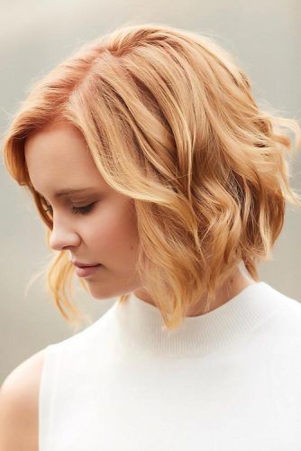 Golden Peach Bob #peachhair