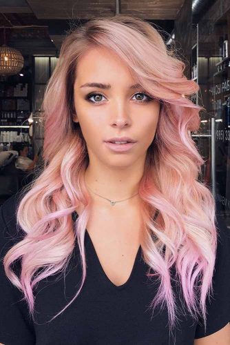 Peach Rose Gold Ombre #ombrehair #peachhair #hairhighlights