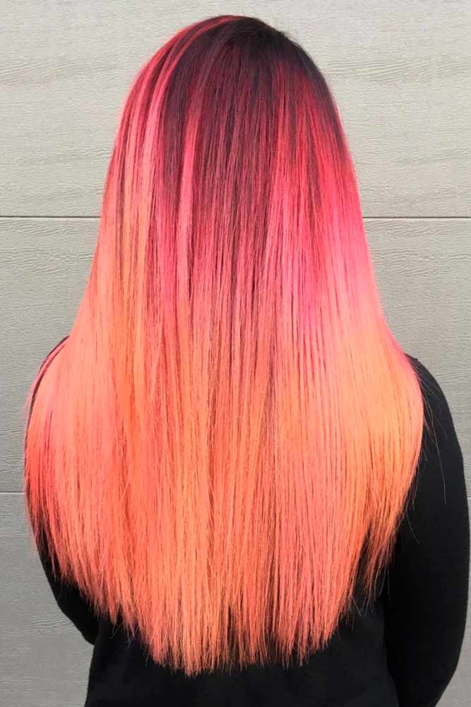 Pink to Bright Strawberry Ombre