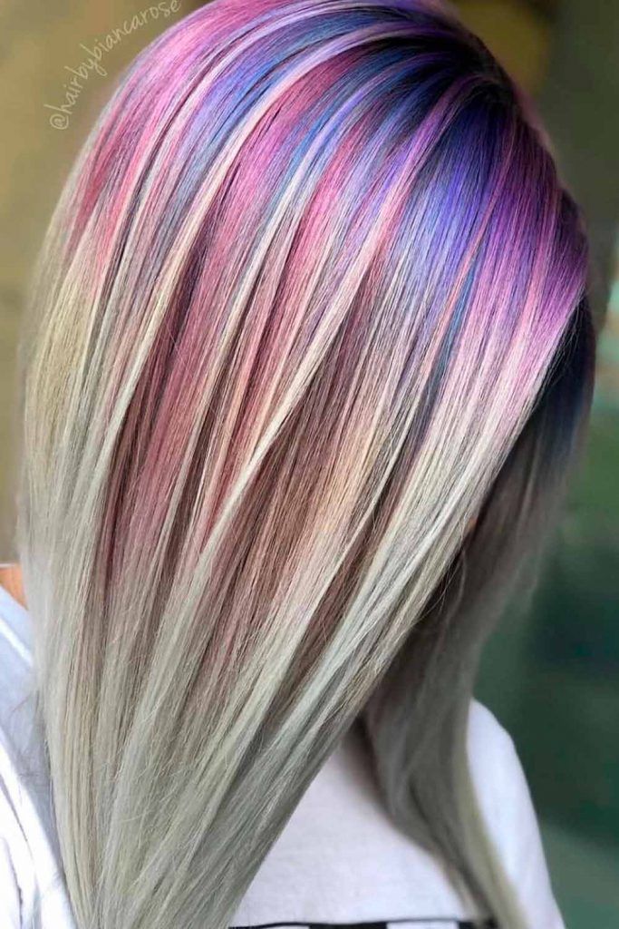 lilac and blonde hair