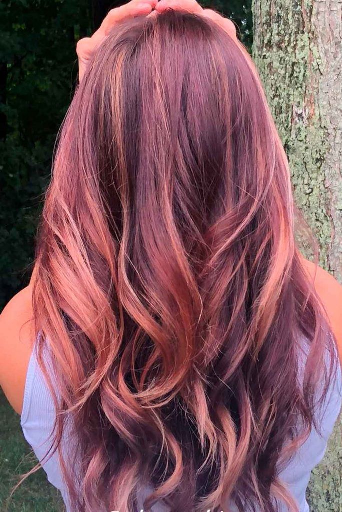 Lilac And Caramel Balayage