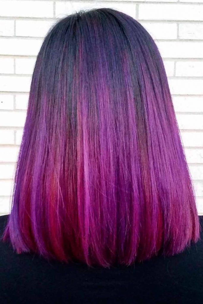 Dark Purple Chocolate Lilac Balayage