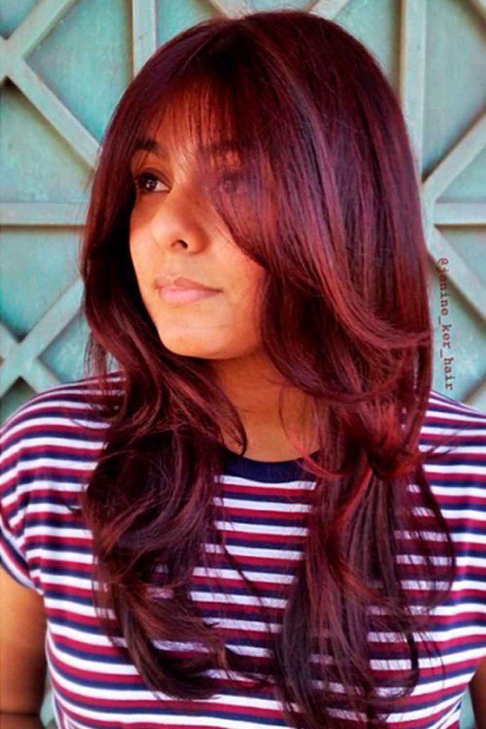 Long Layered Chocolate Lilac Hair