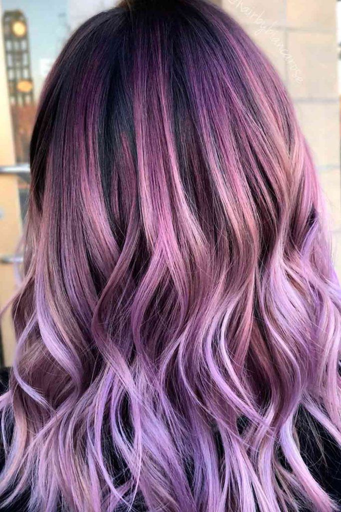 Shiny Dark Lilac Hair