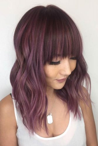 Shoulder Lenght Hair in Chocolate Lilac Color picture1