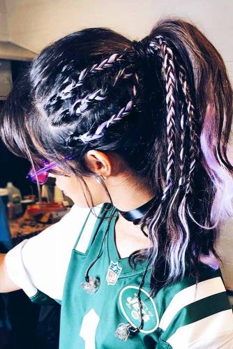 Cool Braided Ponytails Triple Braids #braids #ponytail