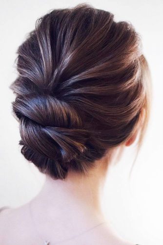 Low Wrapped Bun Updos #updo #bun