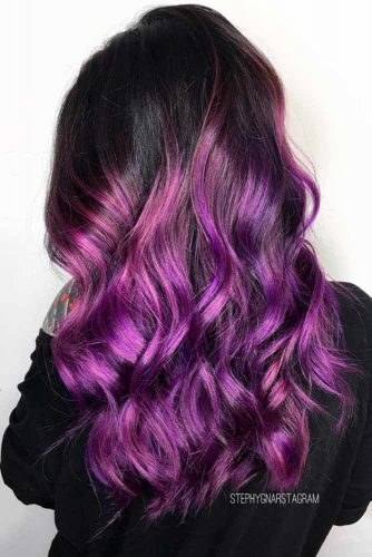 35 Unique Purple And Black Hair Combinations