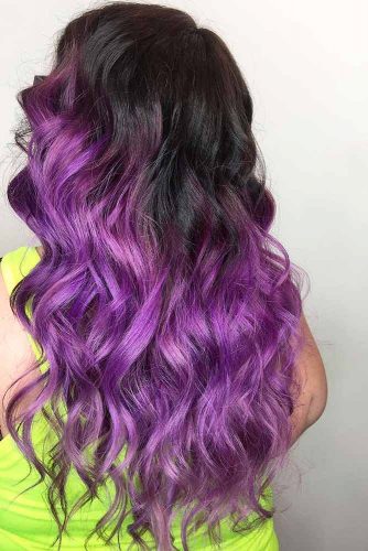 black to dark purple hair