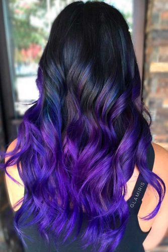 Deep Purple Black Hair With Purple Tint