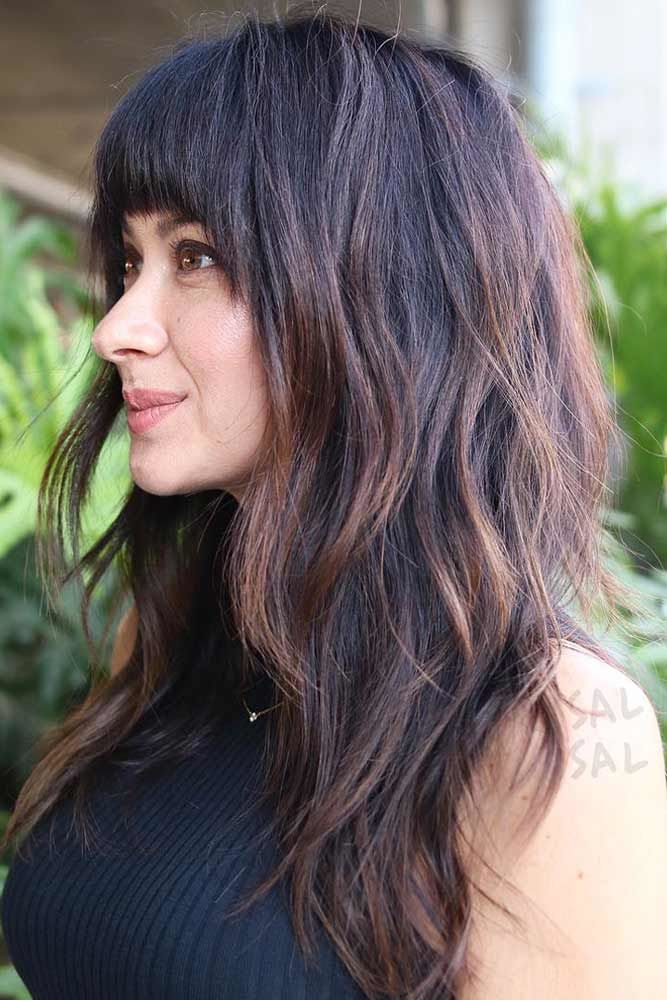 Thick Bangs And Long Haircuts Brunette #longhaircuts