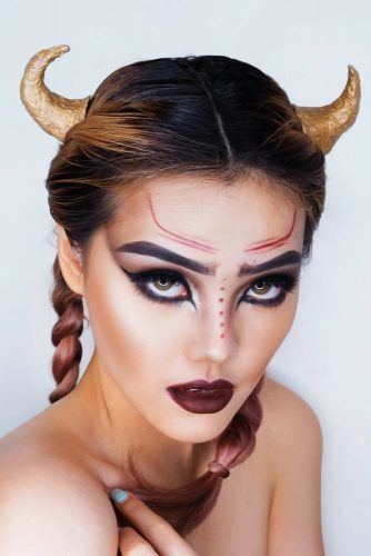 Taurus With Double Braids #halloweenhairstyles #longhair