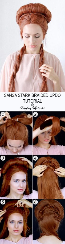 Sansa Stark Rope Braided Updo Tutorial