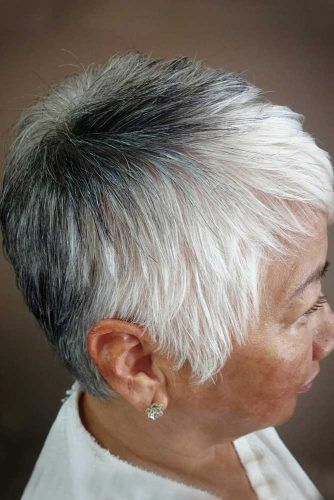 Short Gray-Haired Pixie #pixie #shorthair