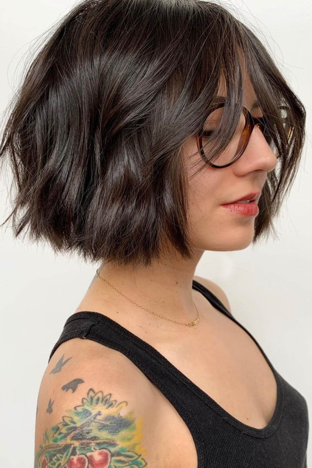Brunette Bob Haircuts with Glasses