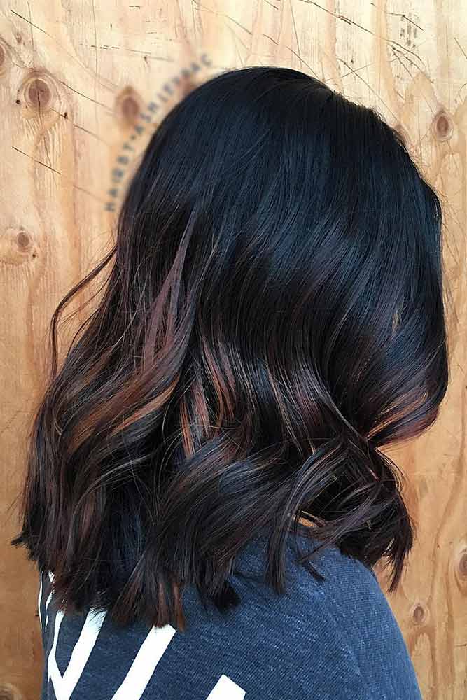Dark Chocolate Hair Color with Copper Hues