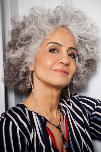 Grey Bob Curls #bob #shorthair