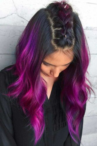 Dark Purplish Pink Black #purplehair #ombre