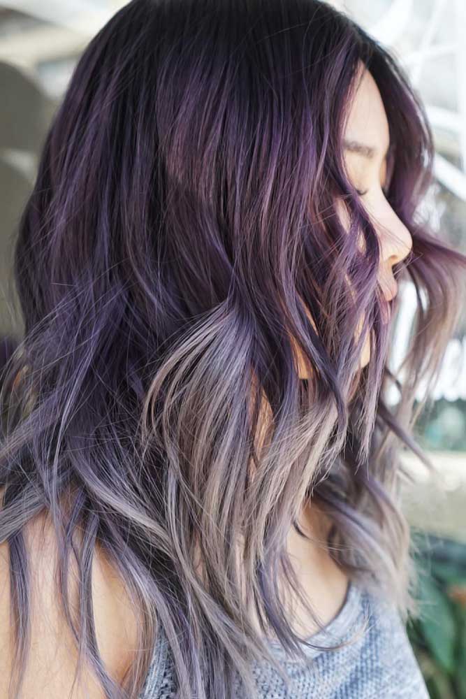 Silvery Violet Ombre #purplehair #darkpurplehair