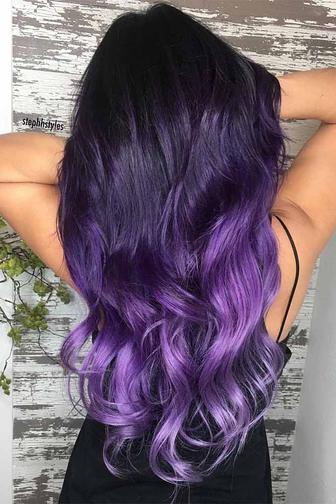 black to purple ombre