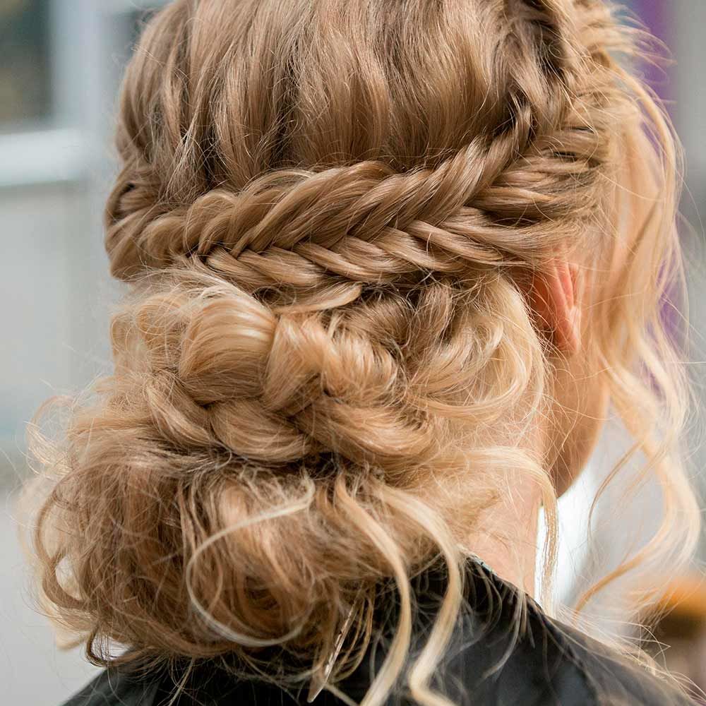 Fishtail Halo Braid Updo