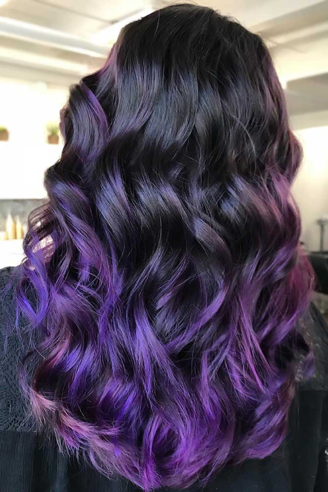 Black & Purple Sleek #purplehair #ombre