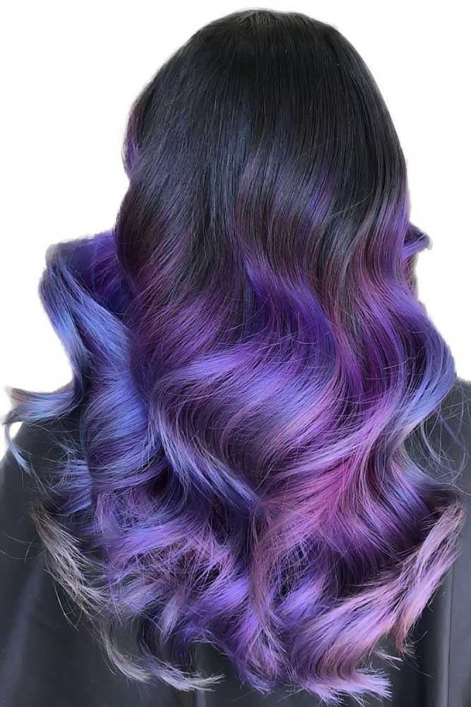 Black & Purple Waves #purplehair #ombre