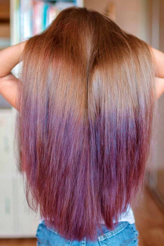 Violet Shades of Purple Ombre For Long Hair