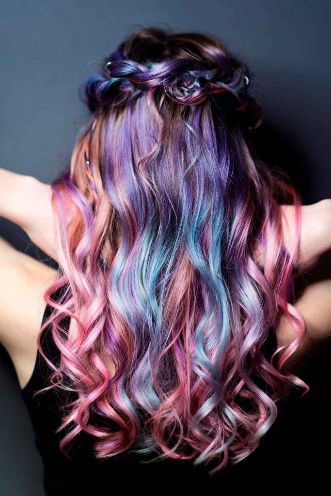 brown hair with purple ombre