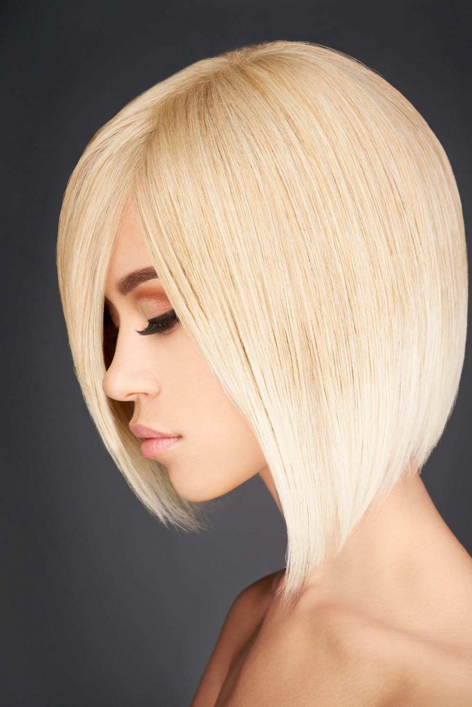 Shiny Platinum A-Line Bob