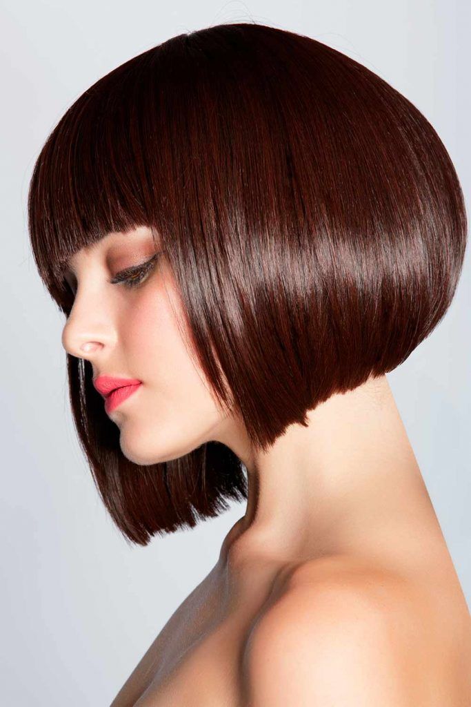 Sleek Brown Short A-Line Bob