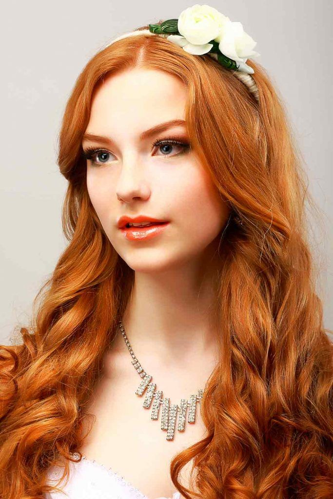 Rich Auburn Hair Color With Flowers #flowershair #prettyhairstyles