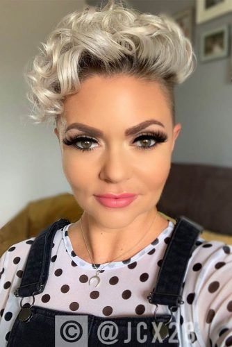 curly pompadour haircut for women