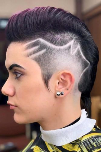 Mohawk Hairstyle With Hair Tattoo #pompadourhairstyle #haircuts #hairstyles