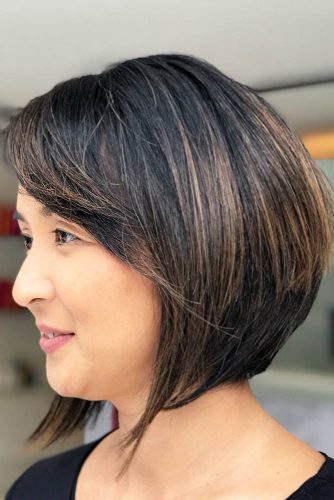 Perfect Short Bob With A Side Bang #shorthair #sidebangs #bobhaircut #straighthair #brownhair