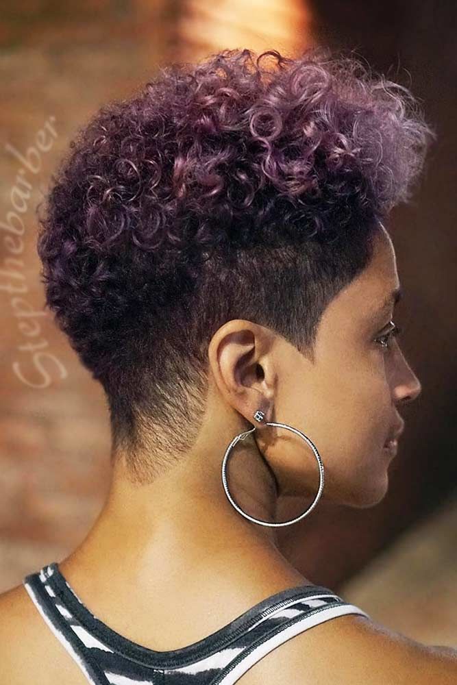 Natural Taper Fade Cut Purple #taperhaircutwomen