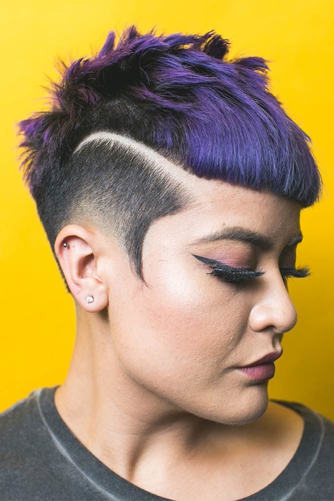 Taper Haircut Fade With Hairline Purple #taperhaircutwomen