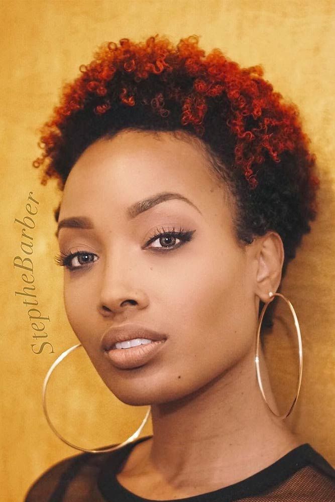 Natural Taper Fade Cut Red #taperhaircutwomen