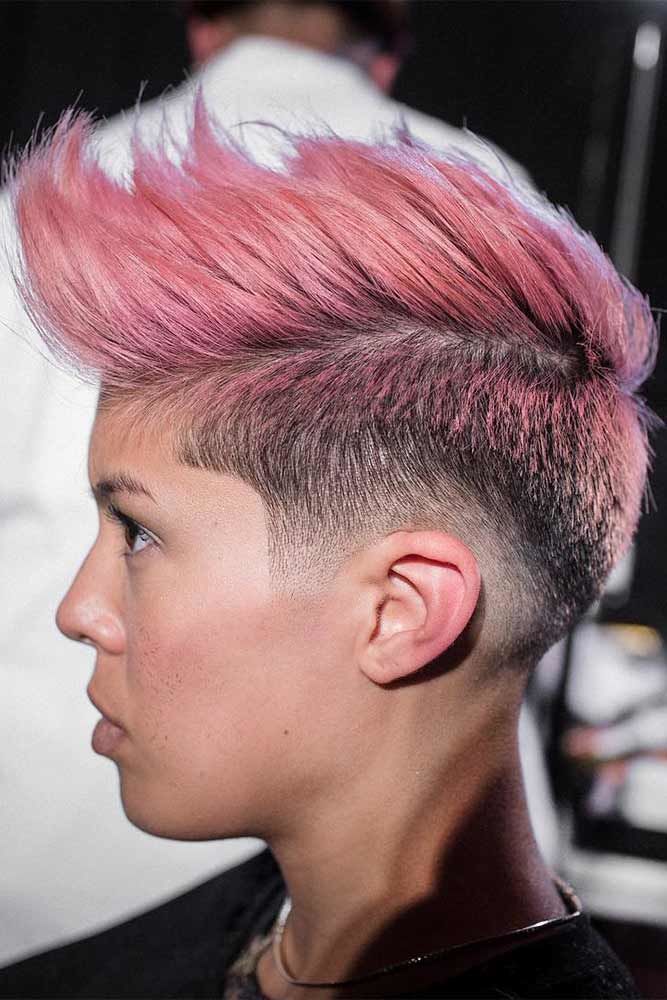 High Taper Fade Haircut Pink #taperhaircutwomen