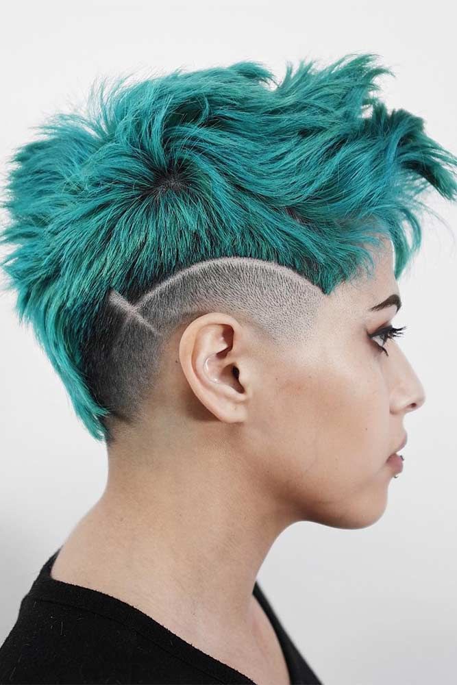 Taper Haircut Fade With Hairline Teal #taperhaircutwomen