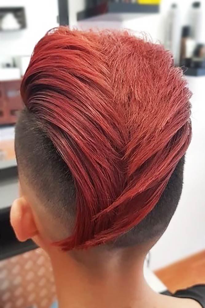 Flipped Taper Fade Haircut Red #taperhaircutwomen