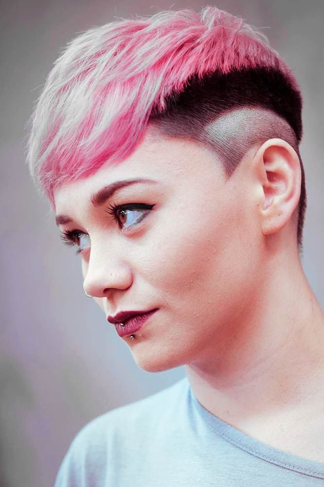 Textured Taper Haircut Fade Combo Pink #taperhaircutwomen