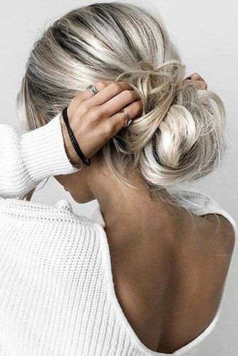 Low Bun Hairstyles Messy #updo #bun