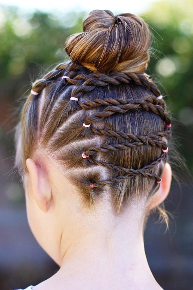 Upside Down Braid Into A Messy Bun