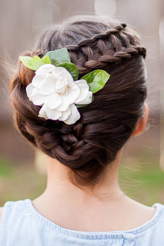 Ladder Braid With Flowered Updo