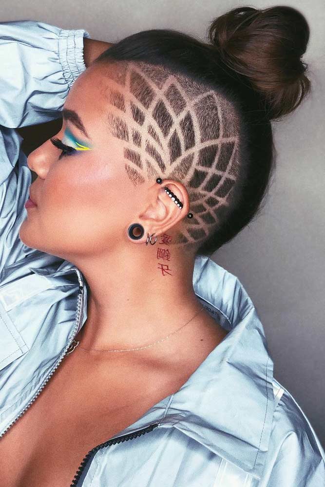 Disconnected Undercut Tattoo And Hair Bun #hairstyles #undercut #disconnectedundercut